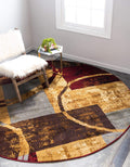 Unique Loom Barista Collection Area Rug - Kouillou (6' 1'' Round, Multi/ Brown)