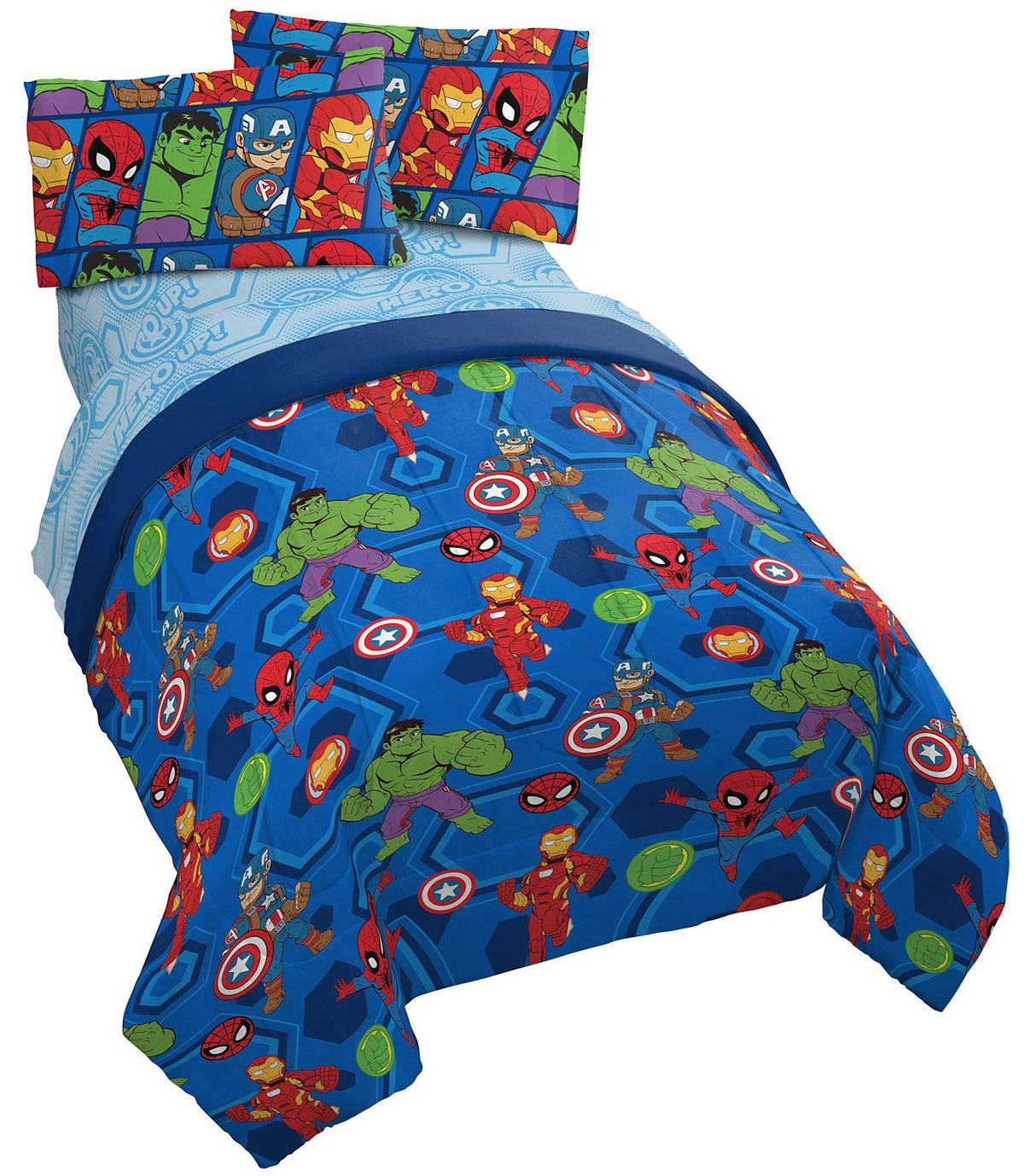 Jay Franco Minecraft Daytime 5 Piece Twin Bed Set - Includes Comforter & Sheet Set - Bedding Features Alex And Steve - Super Sof