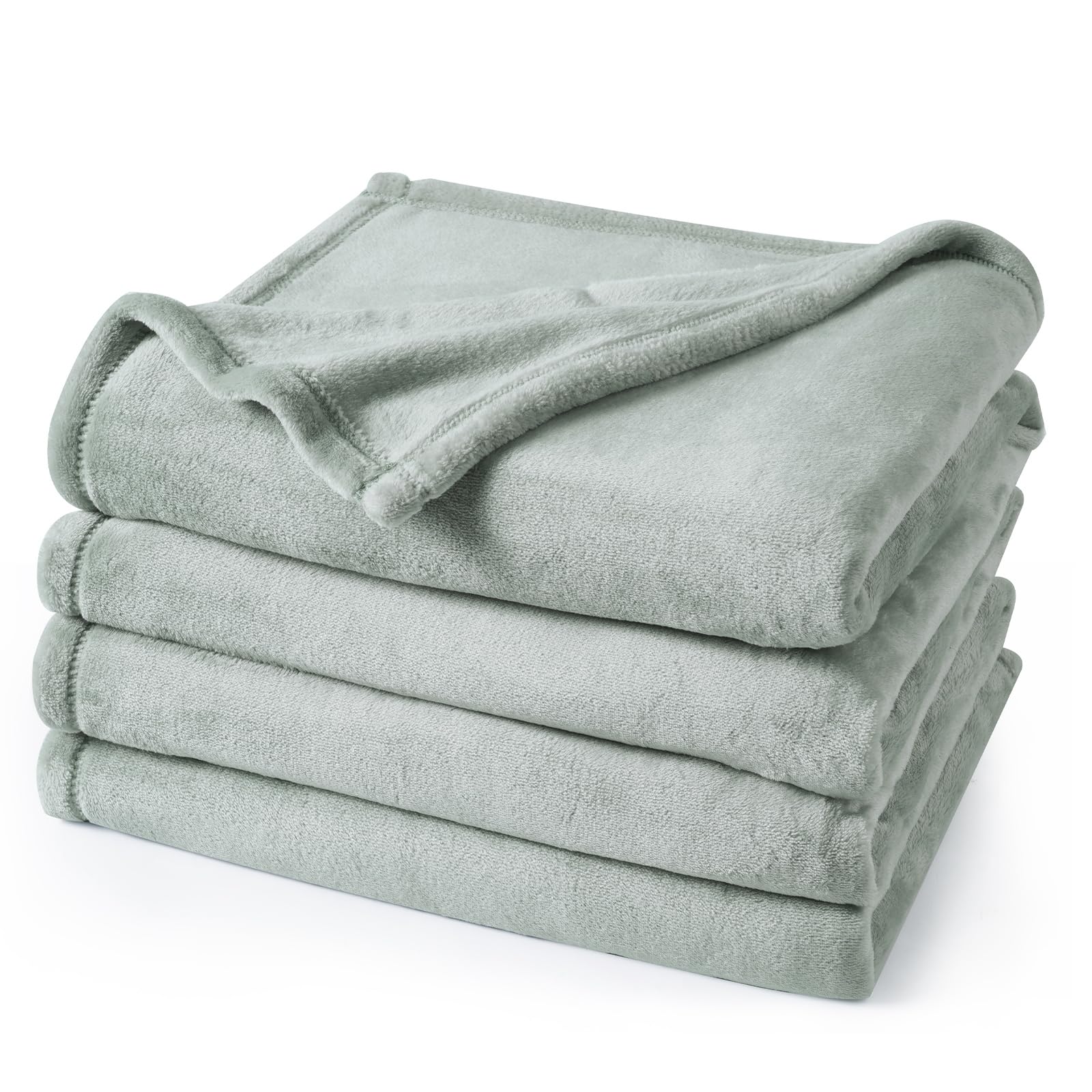 Phf Ultra Soft Fleece Blanket Twin Size, No Shed No Pilling Luxury Plush Cozy 300Gsm Lightweight Blanket For Bed, Couch, Chair, Sofa Suitable For All Season, 66' X 90', Sage Green