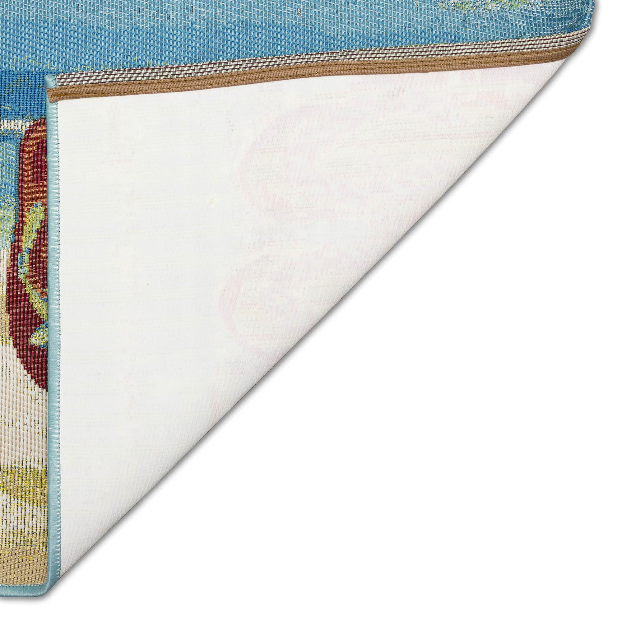 Liora Manne Esencia Machine Washable Non-Slip Low Profile Indoor/Outdoor Mat-Transitional, Coastal, Beach, Whimsical, Flip Flops Forever Blue 1'11' X 4'11'