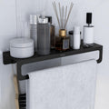 Plantex Alloy Steel No Drill Bathroom Organiser/Self Adhesive Wall Mount Multipurpose Shelf/Rack/Towel Rod/Hooks For Bathroom  