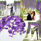 Findosom Wisteria Artificial Flowers Garland, 5Pcs Total 36Ft Purple Wisteria Hanging Flowers, Flower Garland Decorations For Ho