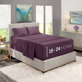 Nestl Extra Deep Pocket Sheets - Fits Mattress 18-24 Inches Deep, Extra Deep Pocket Twin Sheets Sets, 4 Piece Twin Size Sheets, Twin Sheets Deep Pocket, Purple Eggplant Sheets