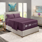 Nestl Extra Deep Pocket Sheets - Fits Mattress 18-24 Inches Deep, Extra Deep Pocket Twin Sheets Sets, 4 Piece Twin Size Sheets, Twin Sheets Deep Pocket, Purple Eggplant Sheets