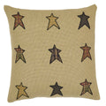 Stratton Primitive 16'X16' Star Pillow Tan Appliqued Cotton Burlap Square Bedroom Decor