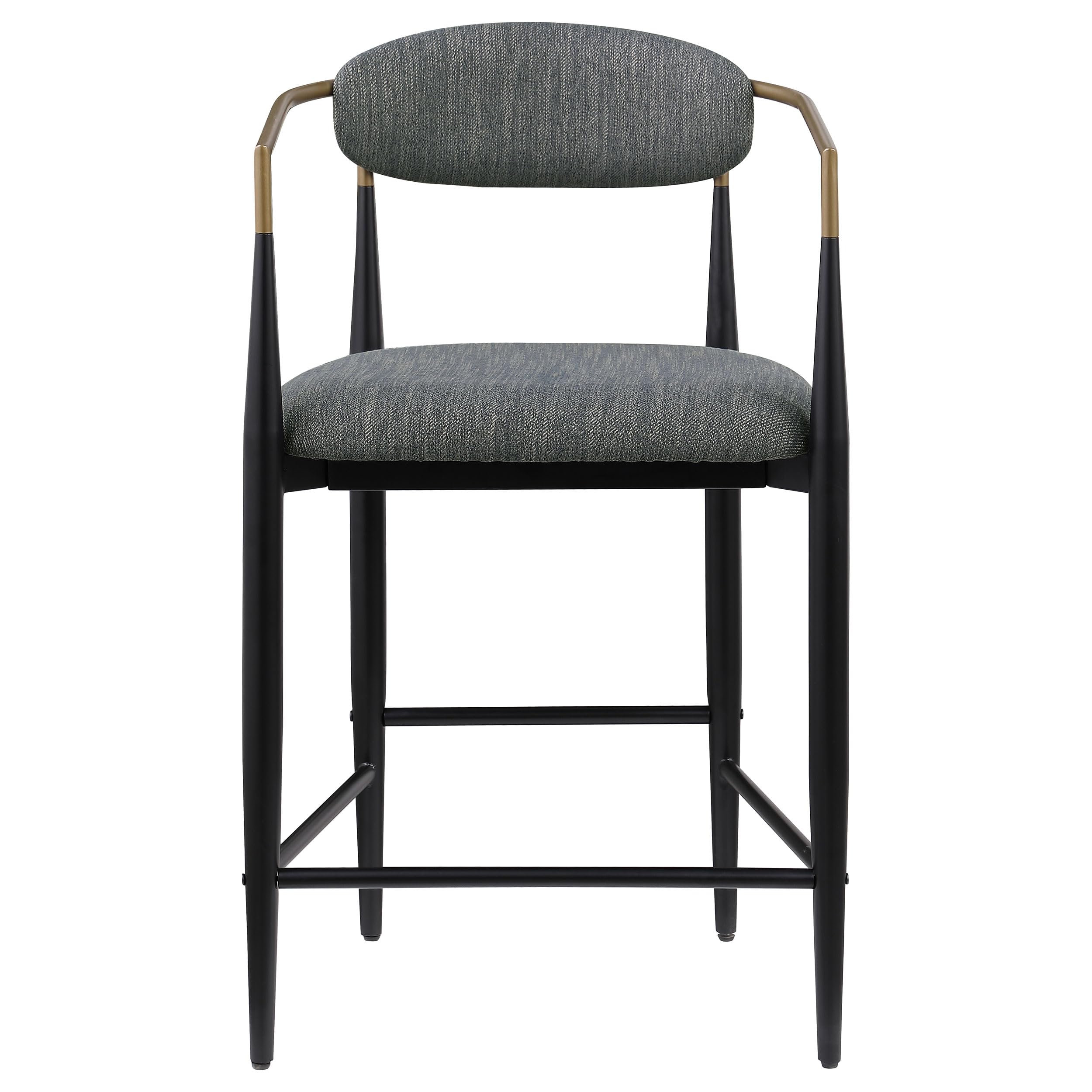 Tina Metal Counter Height Bar Stool with Upholstered Back and Seat - Thumbnail 2