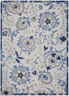 HomeRoots Blue/Grey 100% Polypropylene 7’ x 10’ Blue and Gray Indoor Outdoor Area Rug