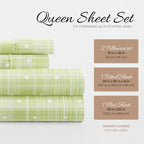 Linen Market 4 Piece Queen Bedding Sheet Set (Polka Dot Moss) - Sleep Better Than Ever With These Ultra-Soft & Cooling Bed Sheet