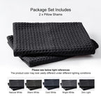 Phf Ultra Soft Waffle Weave Euro Shams Pillow Covers 26' X 26' 2 Pack, No Filling, Breathable Skin-Friendly Euro Throw Pillow Covers For Bed Couch Sofa, Black