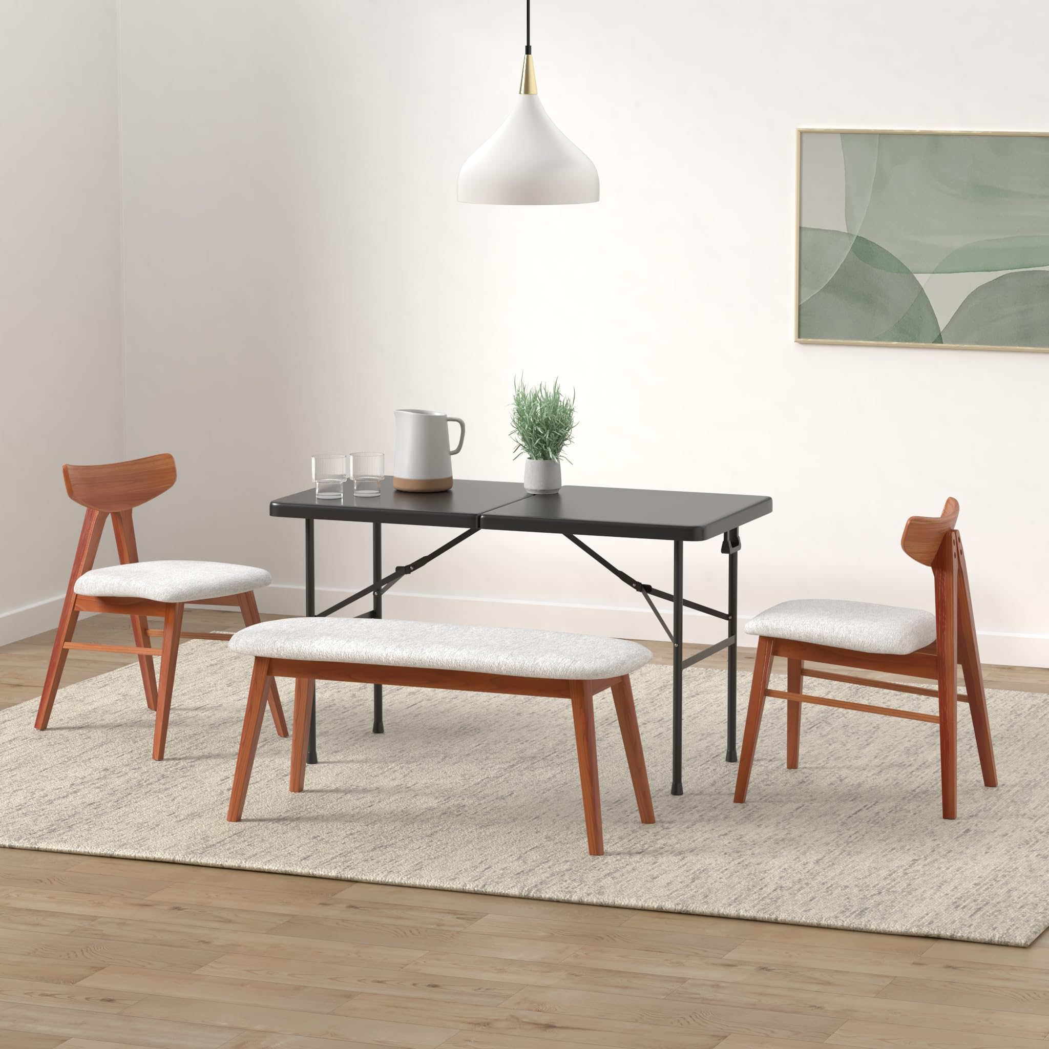 Best Choice Products 4Ft Plastic Folding Table, Indoor Outdoor Heavy Duty Portable W/Handle, Lock For Picnic, Party, Camping - Black