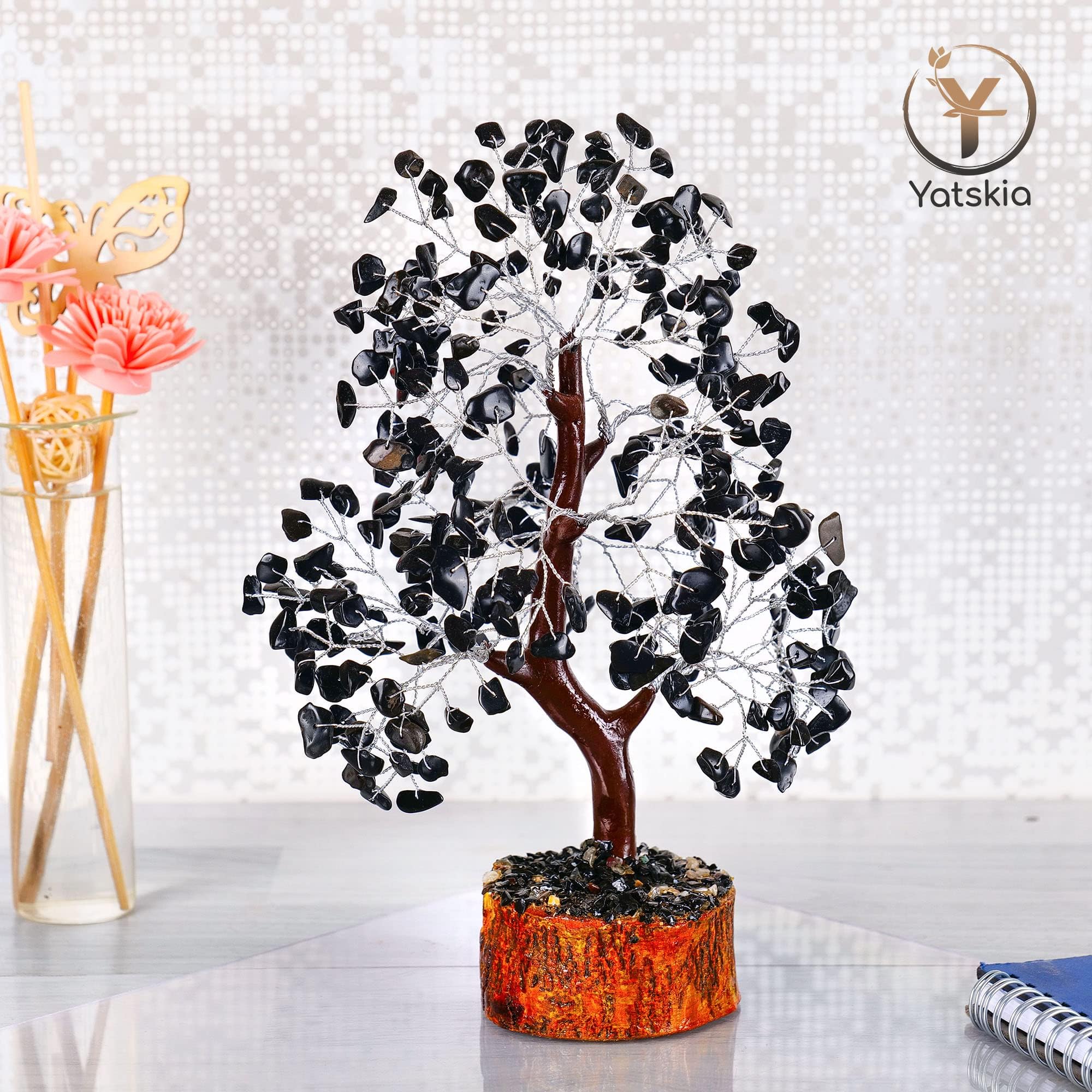 Black Tourmaline Gemstone Tree - Crystal Tree, Chakra Tree - Crystal Tree Of Life, Gem Tree, Bonsai Tree, Tree Of Life Decor, Fe
