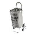 dbest products Stair Climber Laundry Trolley Dolly, Grey Laundry Bag Hamper Basket cart with wheels sorter