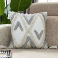 Merrycolor Boho Decorative Throw Pillow Covers Grey And White Pillow Cover With Tassels Soft Woven Tufted Pillow Case Neutral Ac