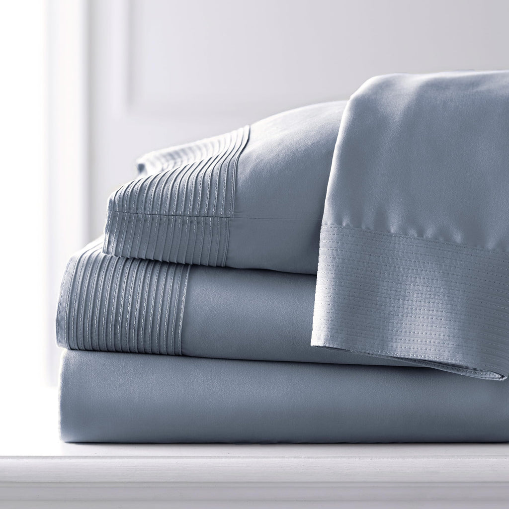 Southshore Fine Living, Inc. Sheet Set, Queen Size 4-Piece, 21'' Extra Deep Pocket Pleated Queen Sheet Set | Flat Sheet, Fitted