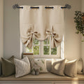 PONY DANCE Window Valance for Kitchen - Tie Up Curtain Roman Shade Grommet Door Curtain Drapery for Home Decoration Adjustable B
