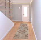 HomeRoots 532101 9 x 12 ft. Beige Medallion Power Loom Rectangle Area Rug with Fringe