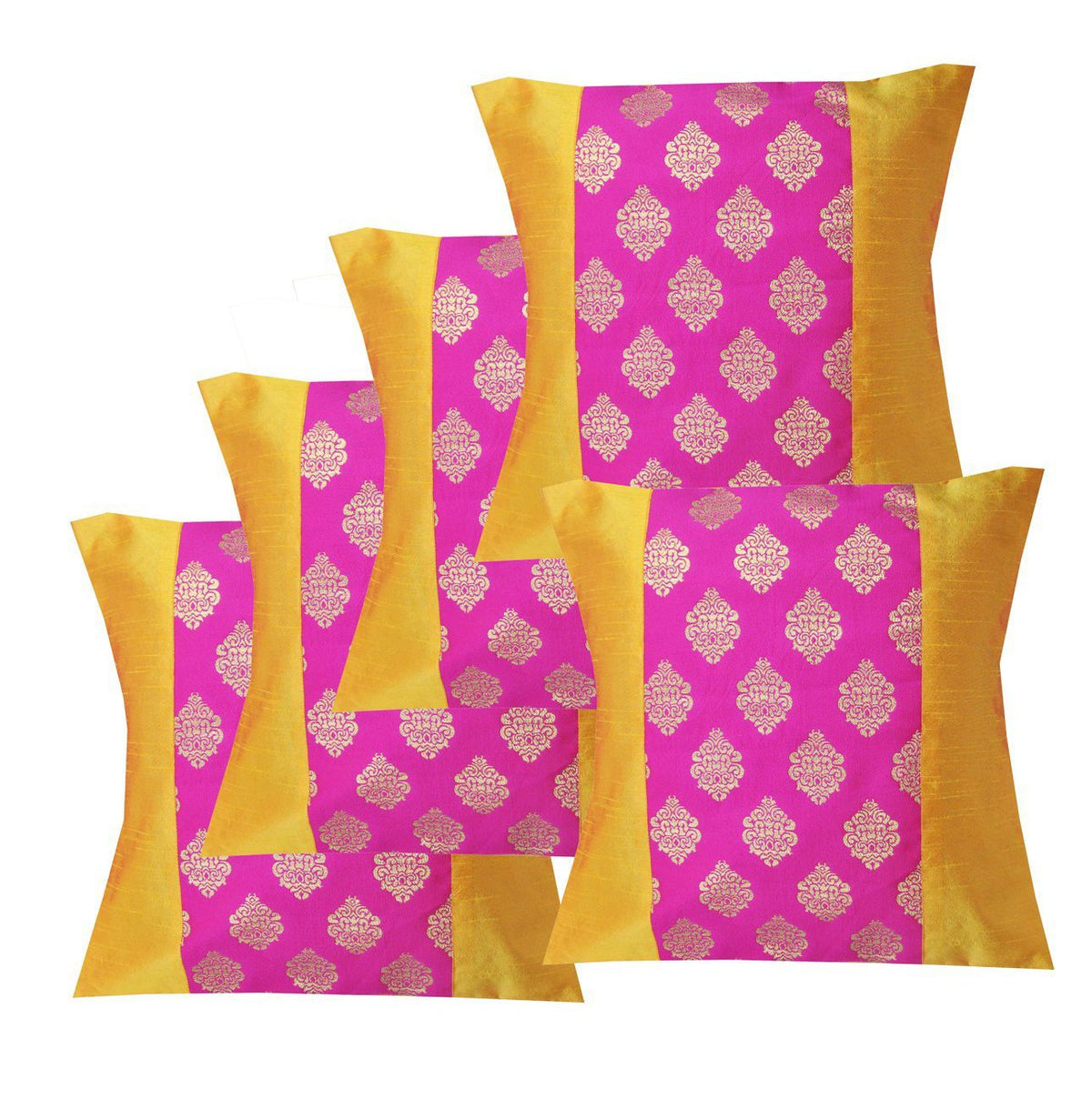 Durable Dopian Silk Decorative Jacquard Pattern Plain Colour Square Throw Pillow Cushion Cover Cushion Case Sofa Chair Seat Pill