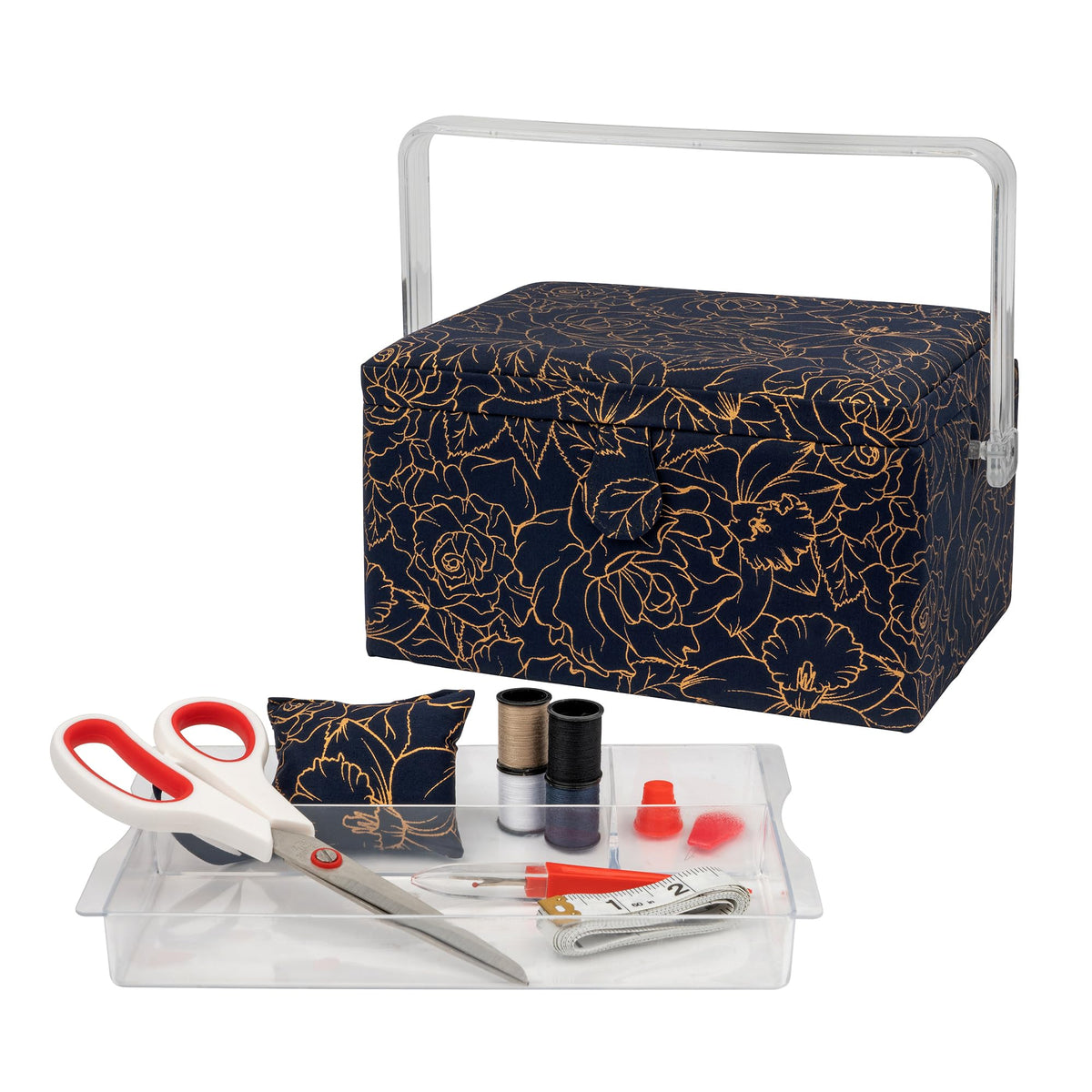 Singer Large Sewing Basket Foiled Floral