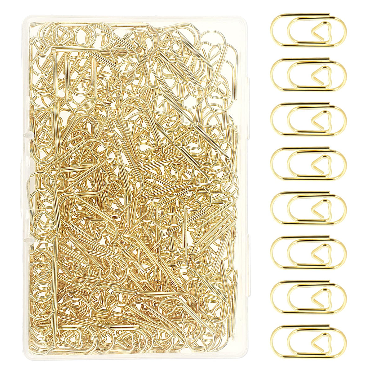 Yuxianlb 150 Pcs Gold Heart Paper Clips 0.78' 20Mm Cute Mini Paperclips Binder Clip For Office School Supplies Document Organiz