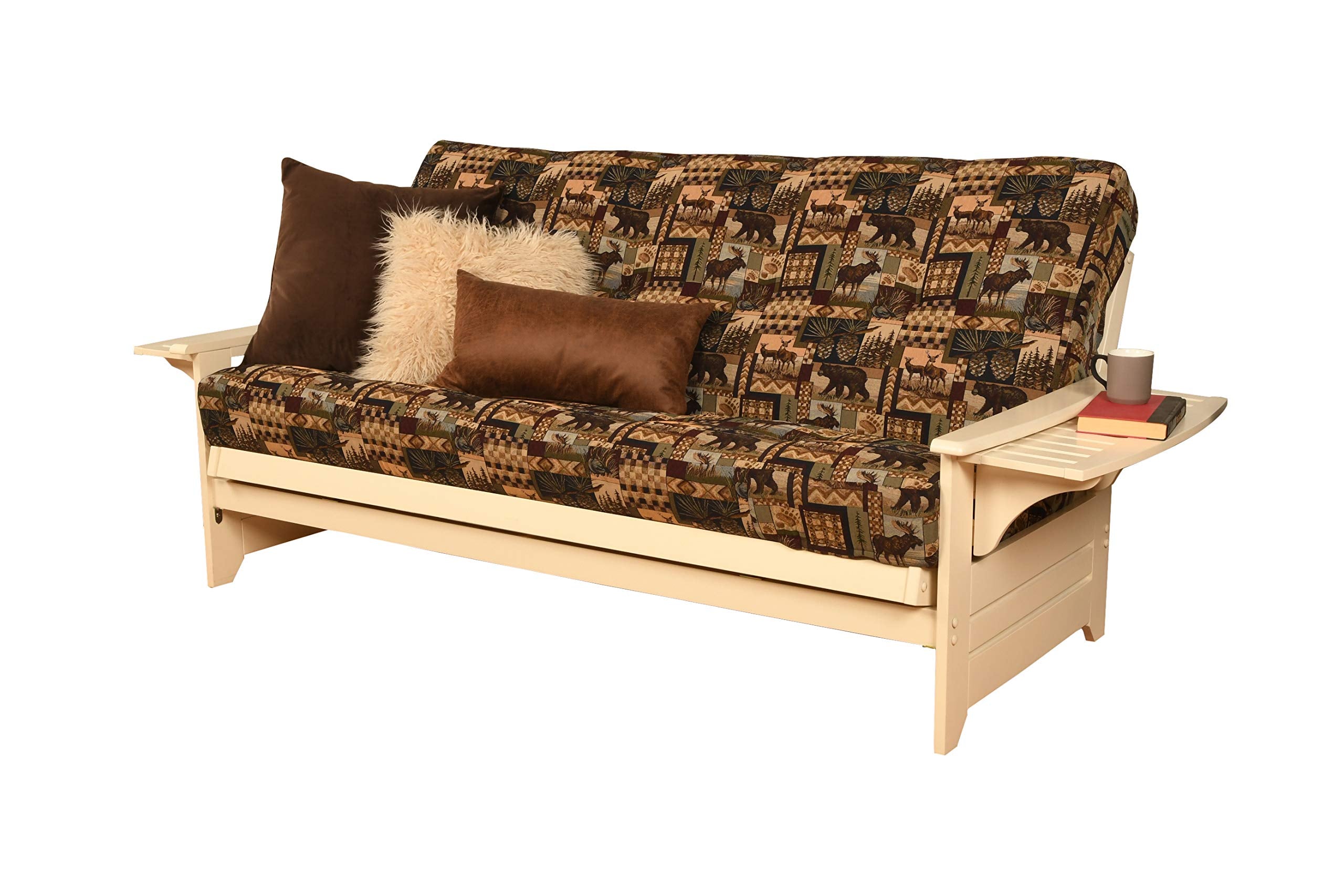 Kodiak Furniture Phoenix Antique White Futon -Color Fabric Mattress