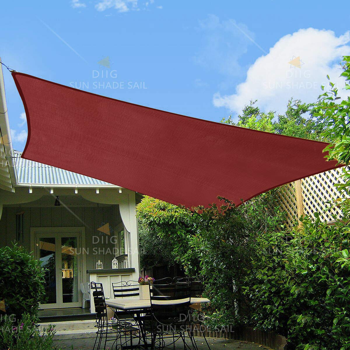 Diig Patio Sun Shade Sail Canopy, 8' X 16' Rectangle Shade Cloth Uv Block Sunshade Fabric - Outdoor Cover Awning Shelter For Per