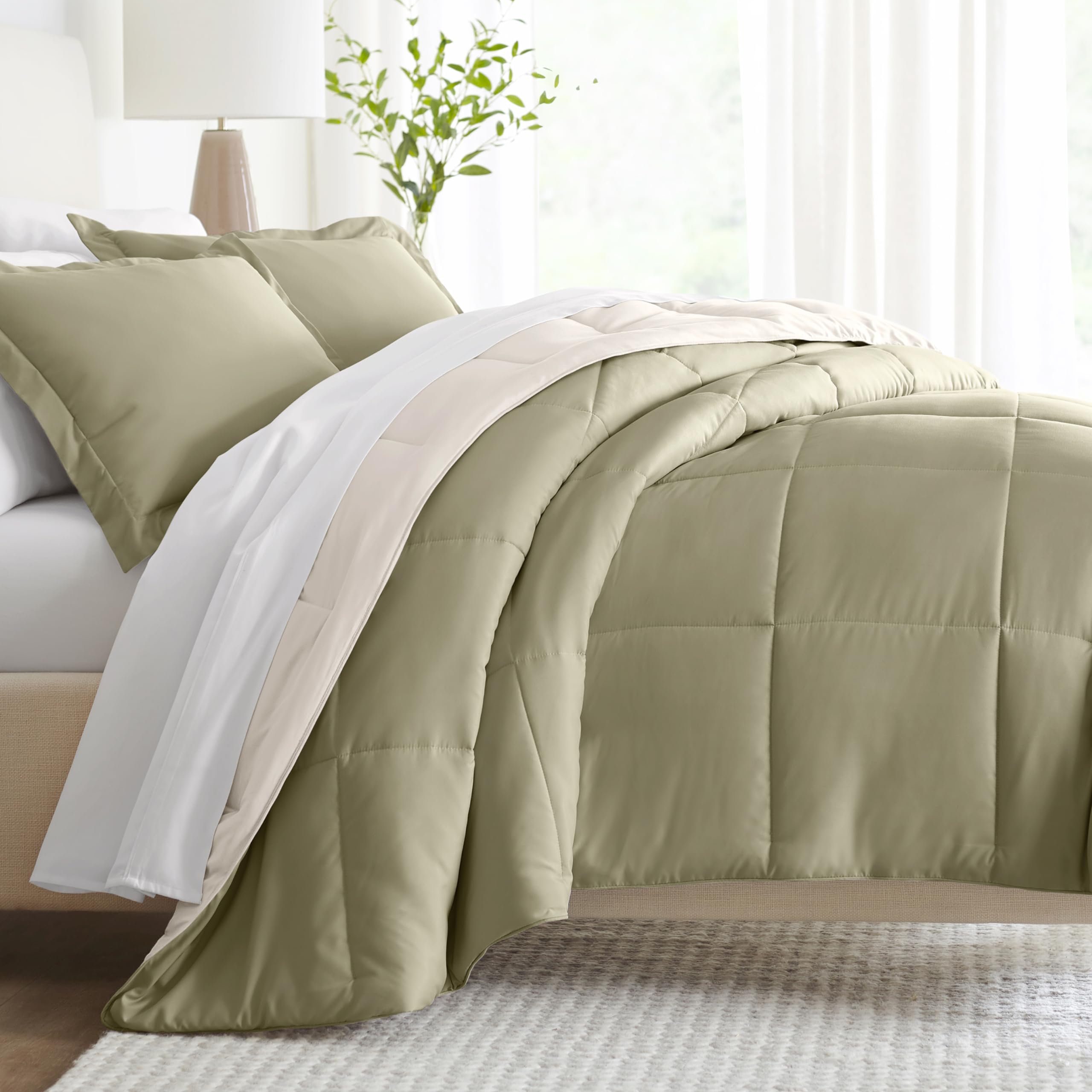 Linen Market Reversible Queen Comforter Set (3 Piece) - Bring Luxury Home with Our Soft & Lightweight Down Alternative Comforter