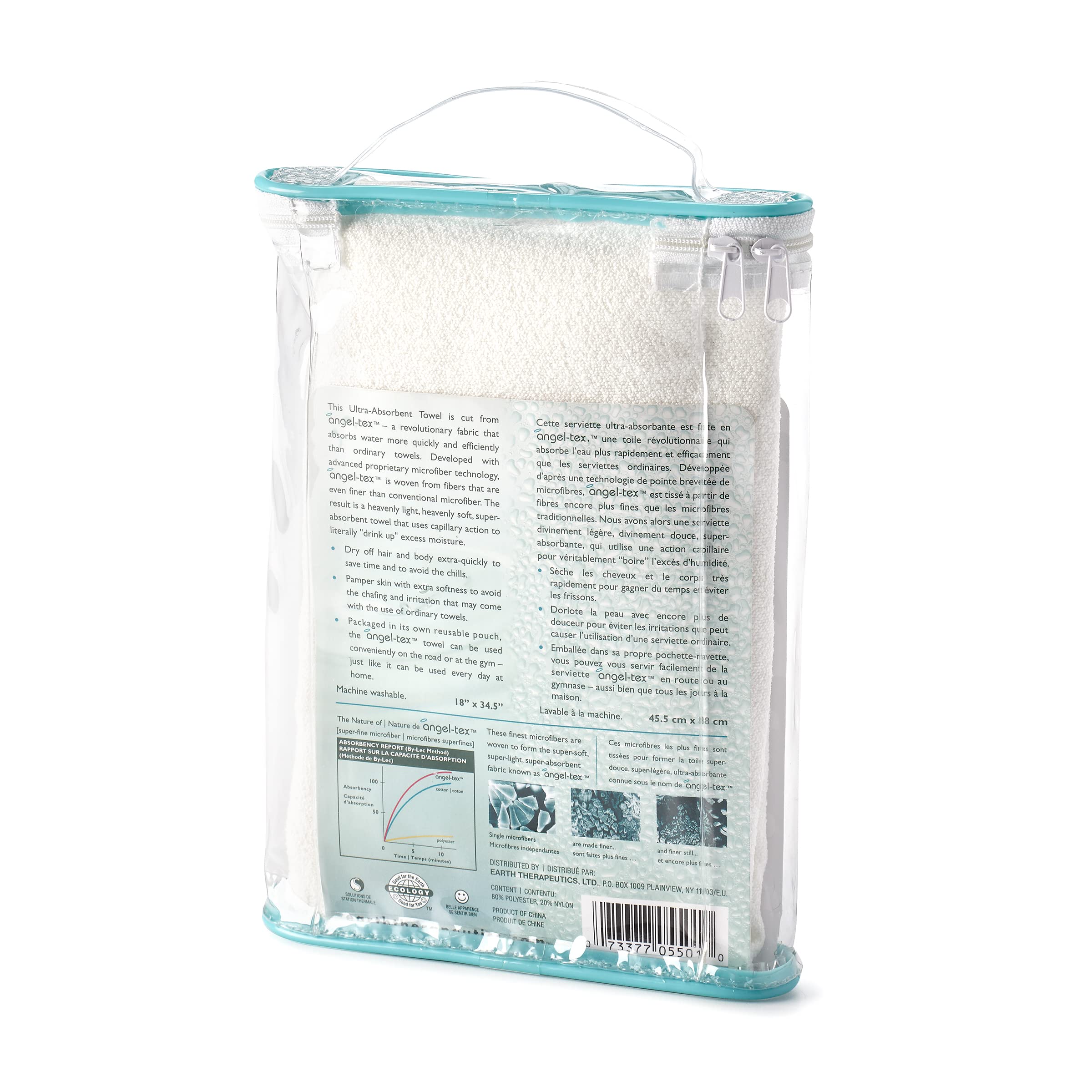 Earth Therapeutics Ultra-Absorbent Quick-Dry Hair & Body Towel (Natural)