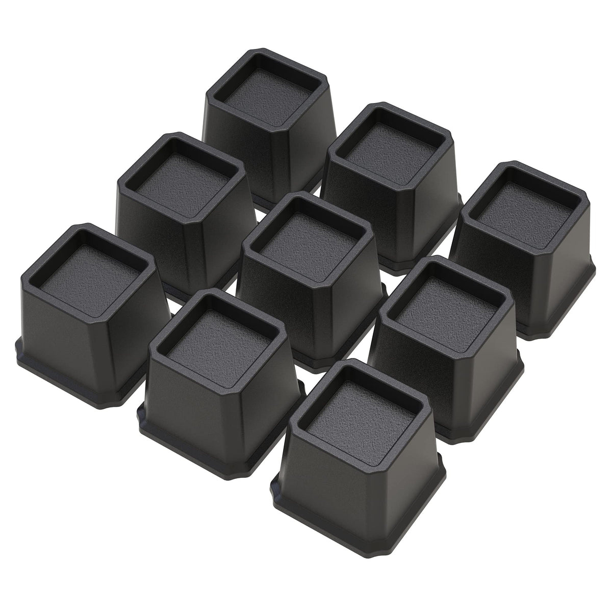 Whynonap Bed Risers 3 Inch Set Of 9, Heavy Duty Bed Elevators Lifts Up 3,000 Lbs Furniture Riser For Sofa And Table, Black