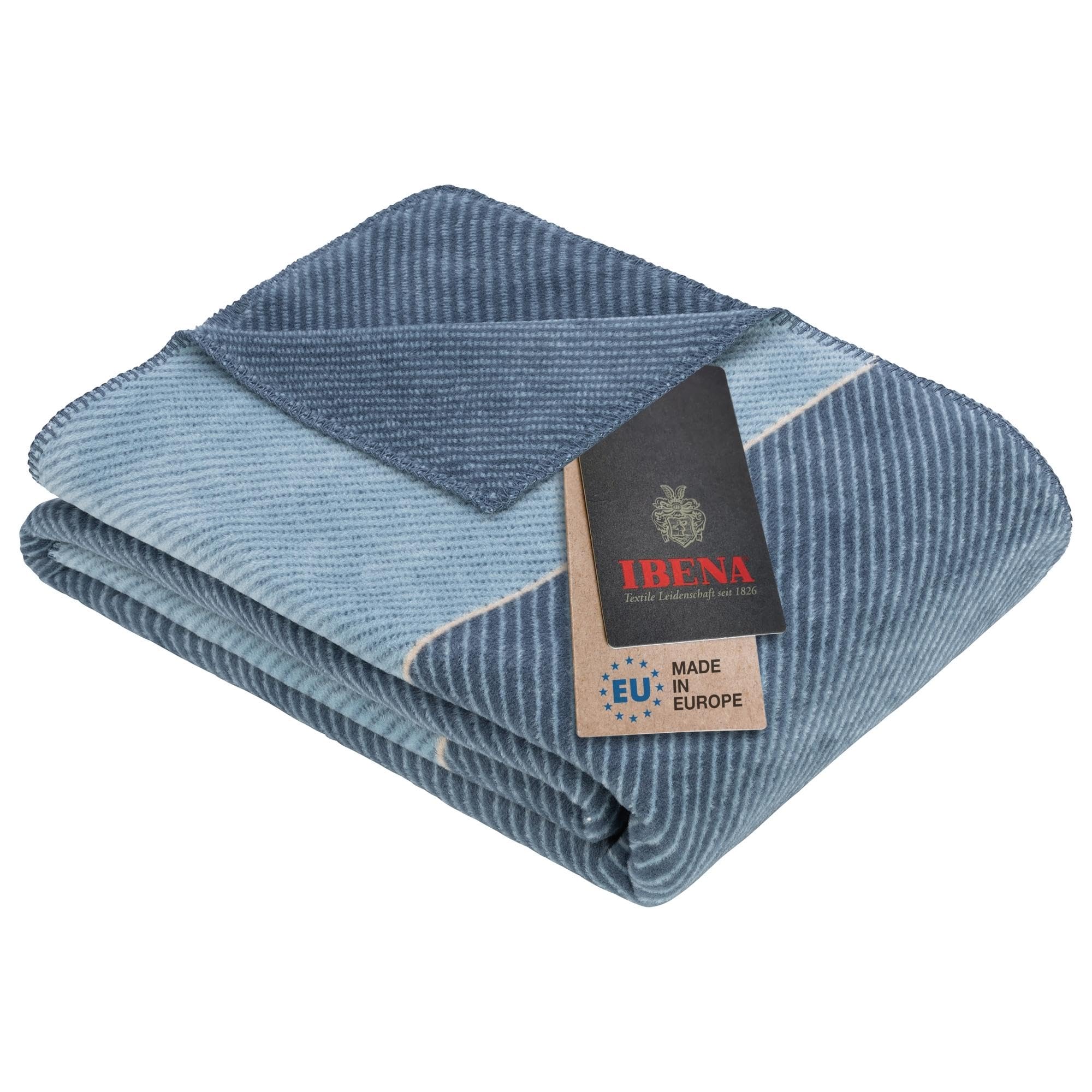 Ibena Austin Cuddly Blanket 150 X 200 Cm - Grey Blanket, Easy-Care And Cuddly Soft Cotton Blend (Petrol)