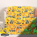 Excavator Toys Gifts for Kids Glow in The Dark Truck Blanket Construction Blankets Soft Tractor Throw Blankets Boys Car Theme De