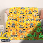 Excavator Toys Gifts for Kids Glow in The Dark Truck Blanket Construction Blankets Soft Tractor Throw Blankets Boys Car Theme De