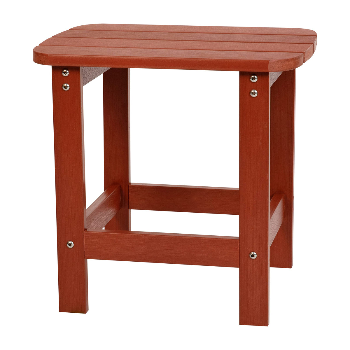 Flash Furniture Charlestown Tiered Commercial Poly Resin Adirondack Side Table - Red - All-Weather - Indoor/Outdoor