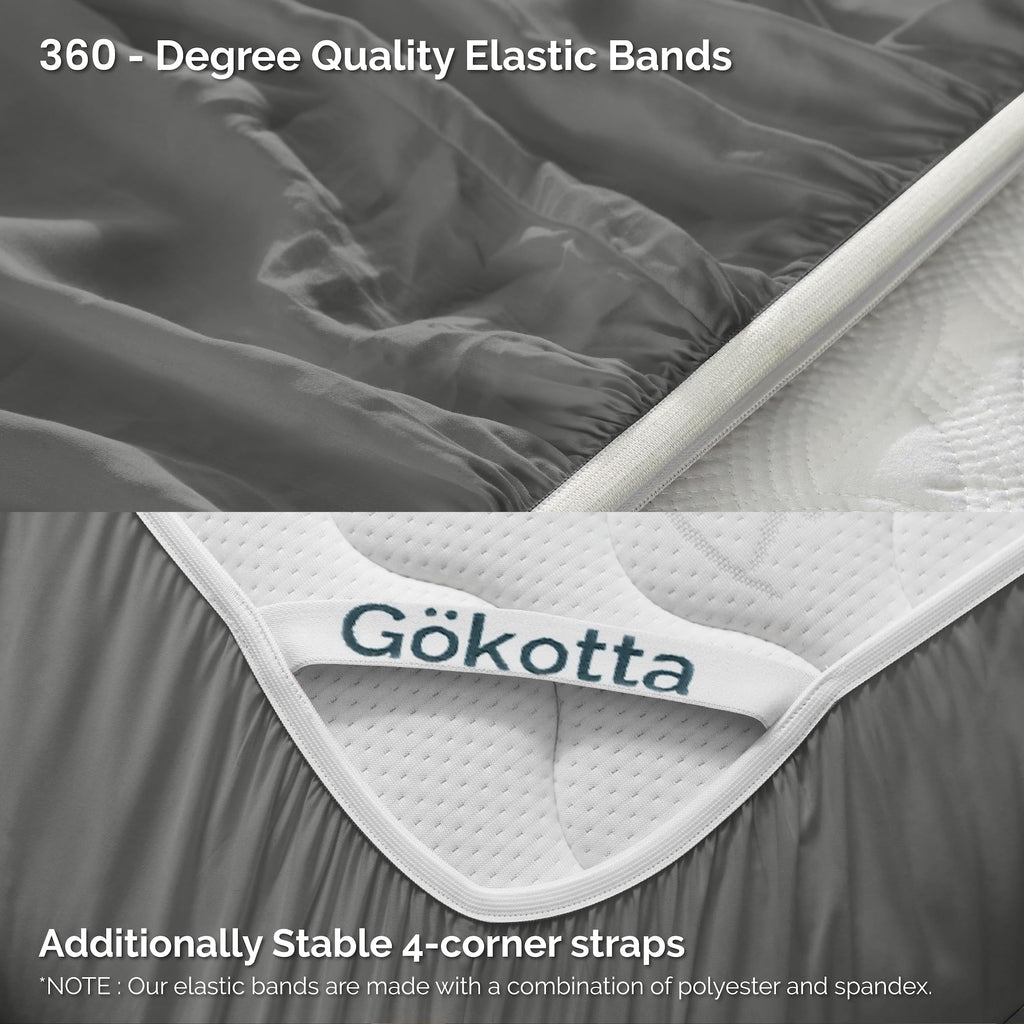 Gokotta 100% Bamboo Rayon Fitted Sheet King Size With Pillow Cases, 300 Tc Super Soft Breathable Cooling Fitted Sheet King Size