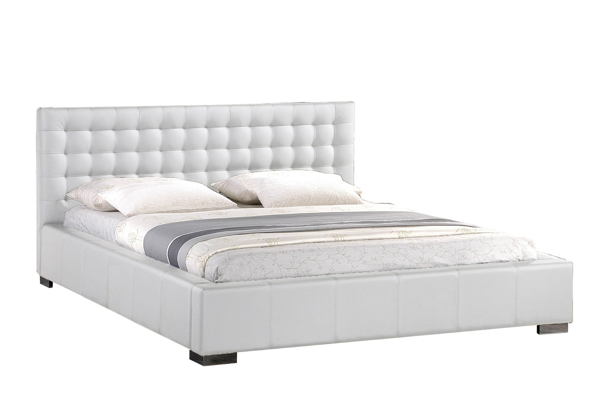 Baxton Studio BBT6183-White-Bed Platform, Queen, White