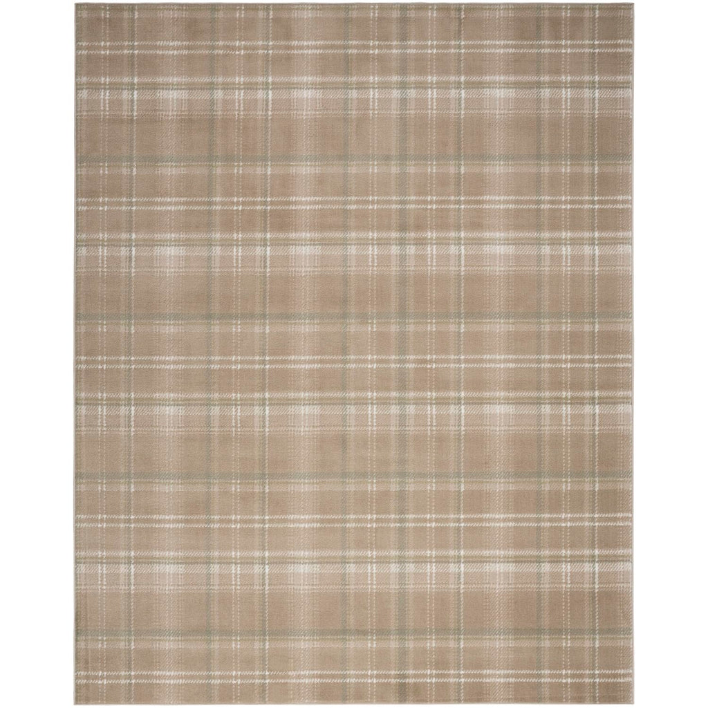 Nourison Grafix Plaid Taupe 5'3' X 7'3' Area Rug, Easy Cleaning, Non Shedding, Bed Room, Living Room, Dining Room, Kitchen (5X7)