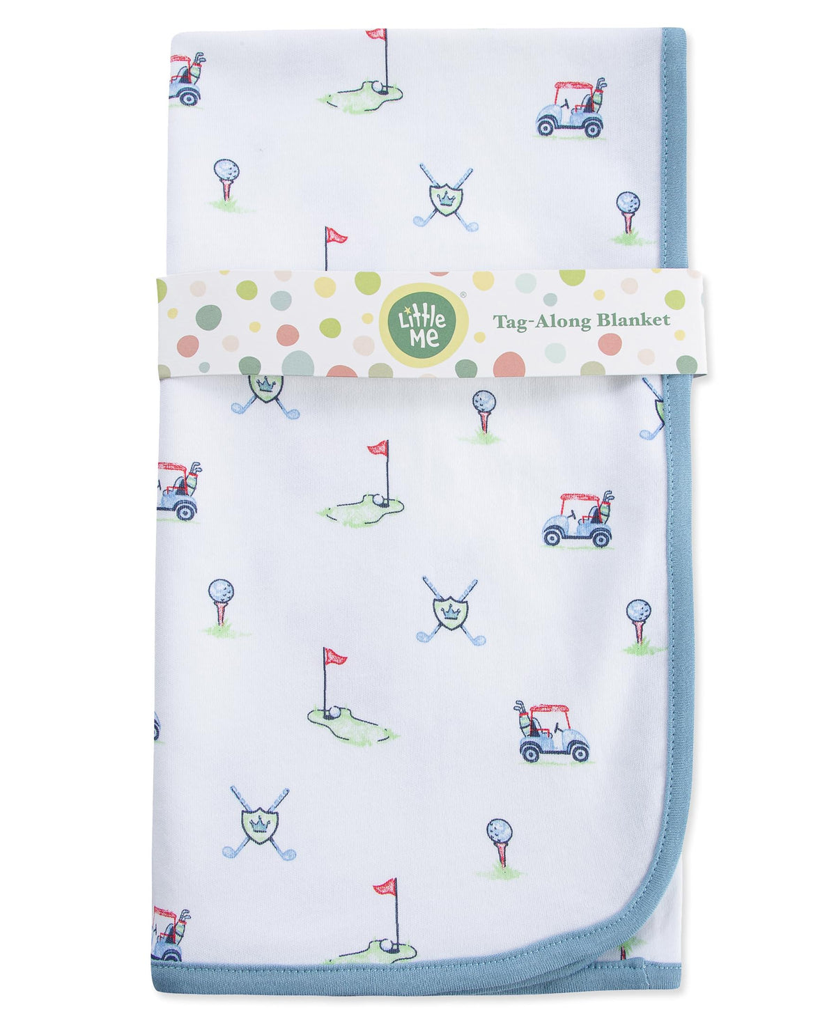 Little Me Blankets For Baby Boys' Swaddling Receiving Blanket, Blue Golf Club, 30 X 27 Inches