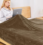 Fleece Blankets For All Season - Premium Lightweight Anti-Static Throw For Queen/Full Size Bed Extra Soft Brush Fabric Warm Sofa Thermal Blanket 90' X 90'(Taupe)