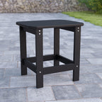 Flash Furniture Charlestown Tiered Commercial Poly Resin Adirondack Side Table - Black - All-Weather - Indoor/Outdoor