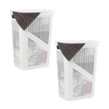 Mind Reader 60L Slim Laundry Hamper, Clothes Basket, Lid, Ventilated, Plastic, 17.25''L x 13.75''W x 23.5''H, Set of 2, White
