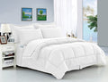 Elegant Comfort Wrinkle Resistant - Silky Soft Dobby Stripe Bed-In-A-Bag 8-Piece Comforter Set - King White