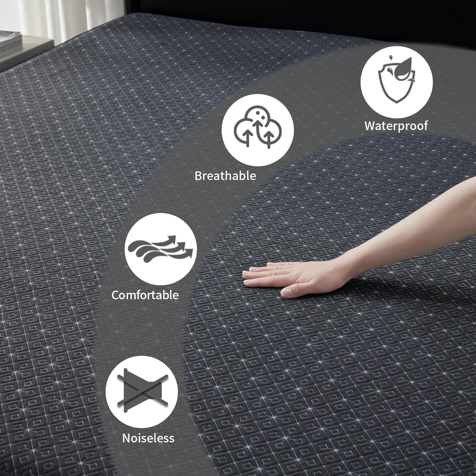 Bedlore Twin Mattress Protector, Waterproof Noiseless Mattress Cover With Stretchable Pockets For 6-14 Inches Mattress, Soft Bre