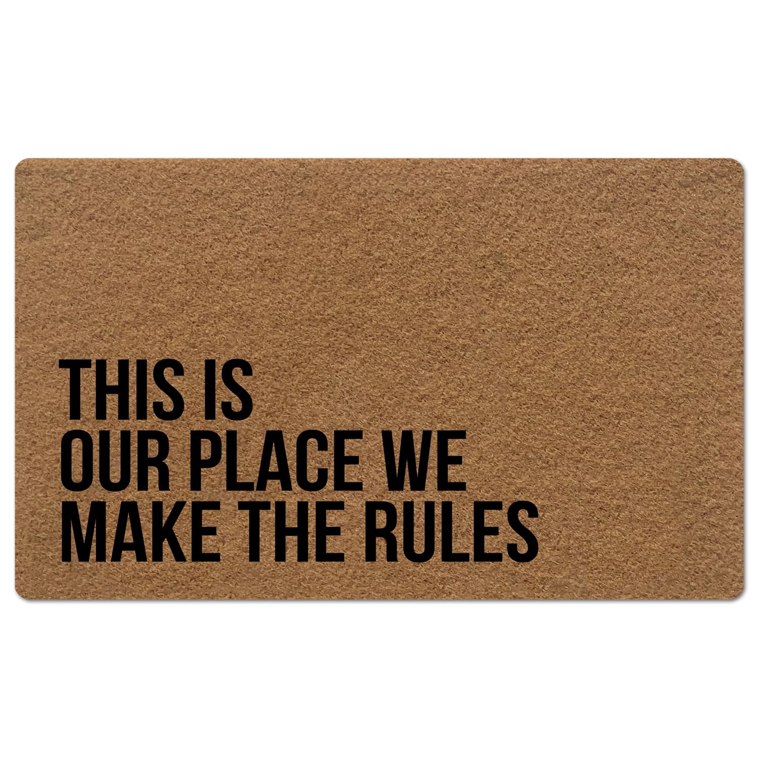 Binhang Front Door Mat Indoor Entrance Rugs Indoor, Funny Welcome Mats Outdoor Funny This Is Our Place We Make The Rules Rubber