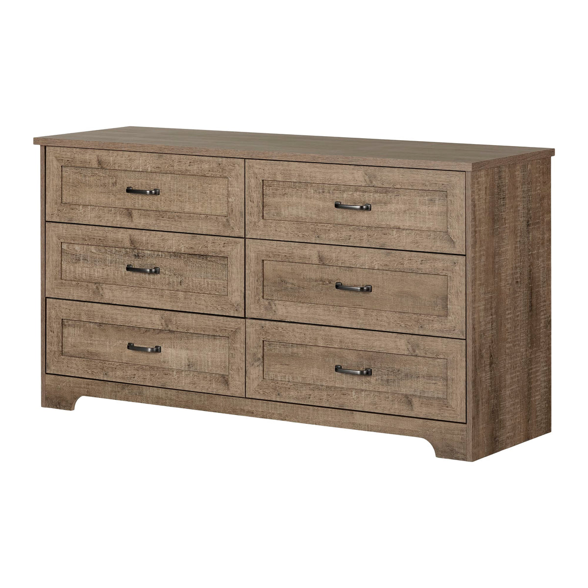 South Shore Prairie 6-Drawer Chest, Weathered Oak