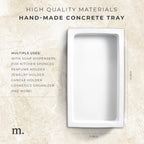 Maisonovo Concrete Tray | White-Sink Tray For Bathroom Countertop | Soap Dispenser Tray | Bathroom Trays For Counter | Soap Tray