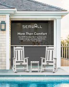 Serwall Outdoor Rocking Chair White Set Of 6, All Weather Patio Rocking Chair, Hdpe Poly Rocking Chair For Adults, Heavy Duty Front Porch Rocker