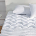 Sleep Zone Cooling Mattress Topper Cal King, Premium Zoned Quilted Mattress Pad, Pillow Top Mattress Protector Cover, Machine Wash Durable, Deep Pocket 8-21 Inch (White, Cal King)