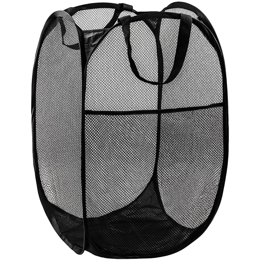 Laundry Hamper, Durable Pop Up Collapsible Laundry Baskets, Lightweight Foldable Folding Washing Basket with Reinforced Handles,