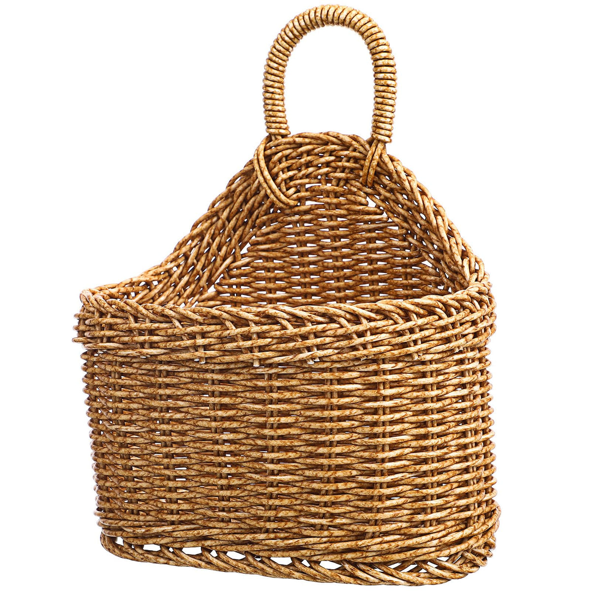 SHINEOFI Woven Hanging Basket Kitchen Storage Basket for Ginger Garlic Wall Hanging for Fruit Vegetable Onion Storage Rustic Hom
