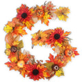 Fall Garland for Mantle,6FT Fall Leaves Pumpkin Garland with Berries/Ribbon for Christmas Autumn Decoration,Great Farmhouse Fall