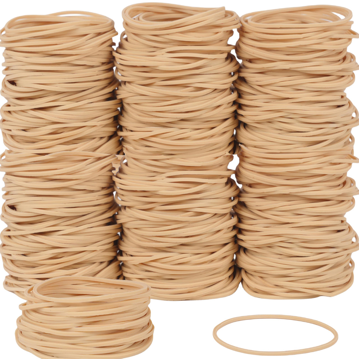 Foshine Rubber Bands Size #19, 400Pcs Approximately 0.45Lb Elastic Band Beige Small Rubber Band Home Office Supplies(3-1/2' X 1